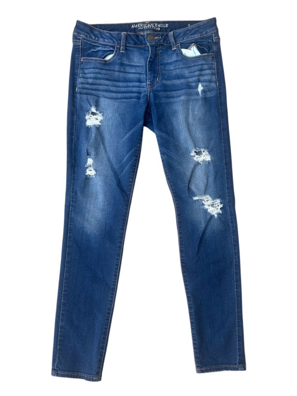 American Eagle Outfitters Super Stretch Distressed Skinny Jeans - Size 12 Regula